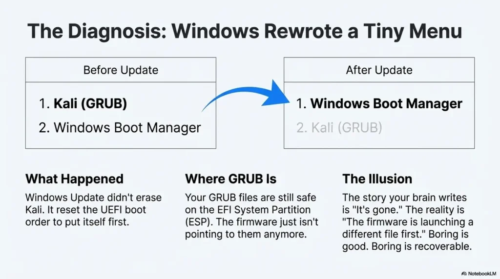 Kali dual boot GRUB fix