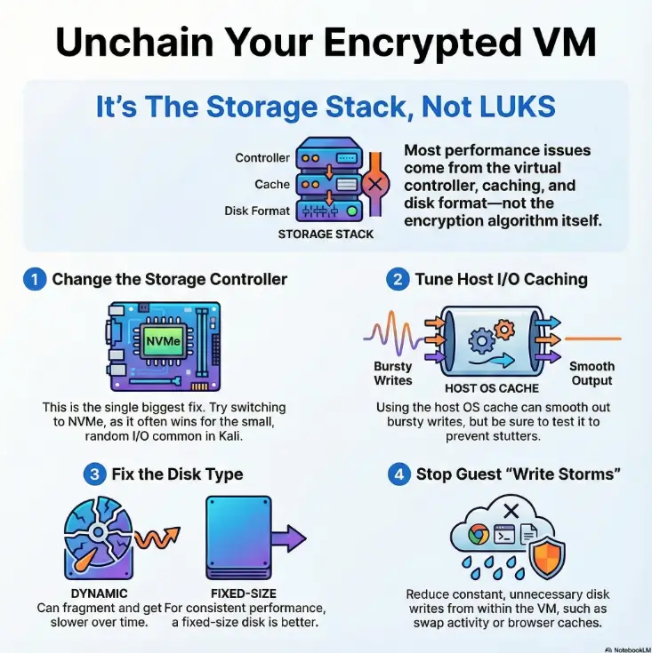 Kali encrypted VM slow on VirtualBox