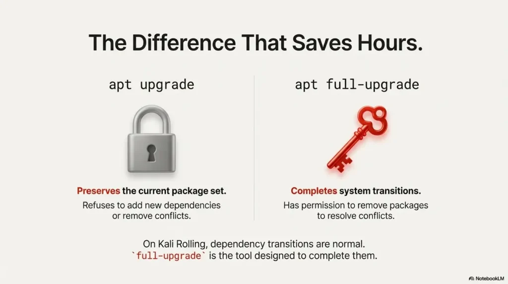 Kali packages have been kept back