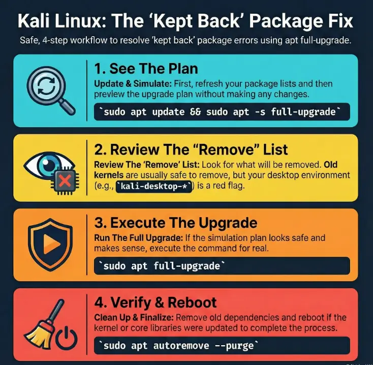 Kali packages have been kept back