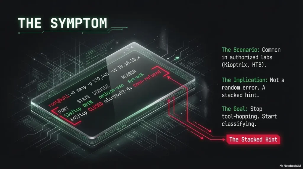 SMB null session port 139 vs 445