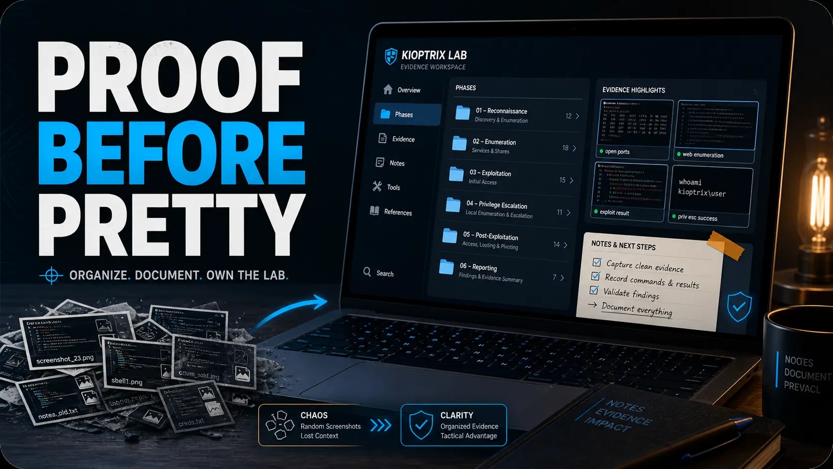 Kioptrix screenshot organization