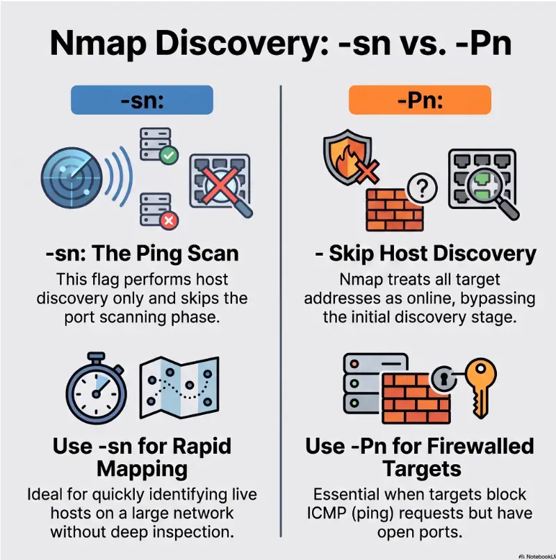 Nmap -Pn vs -sn
