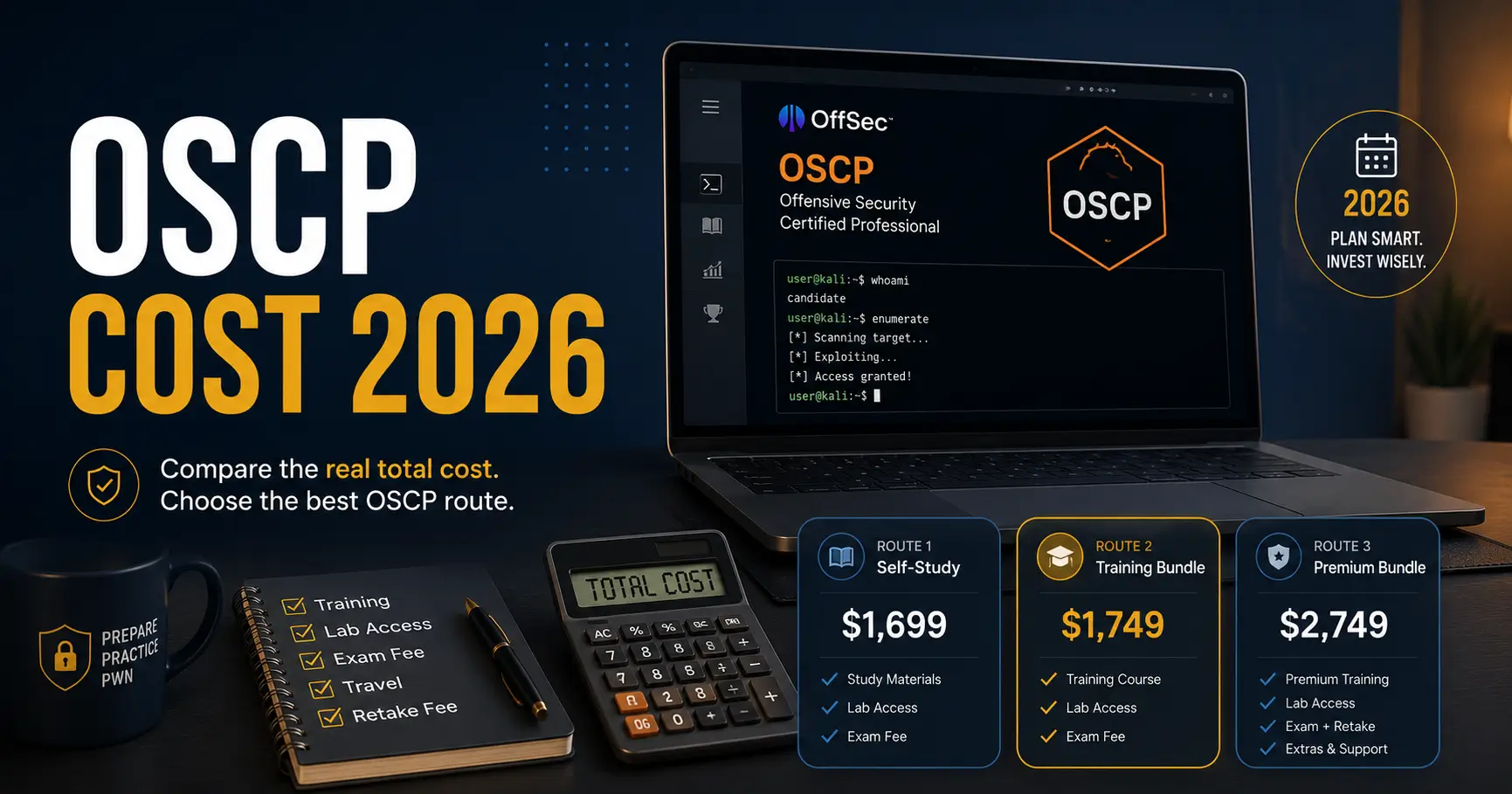 OSCP exam cost 2026
