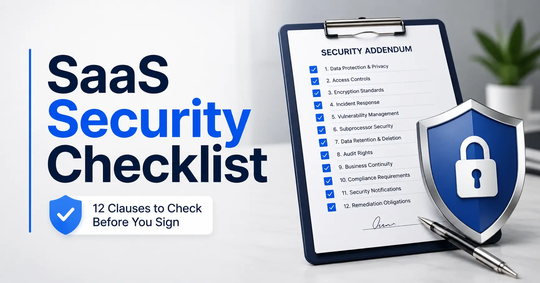 SaaS Security Addendum Checklist